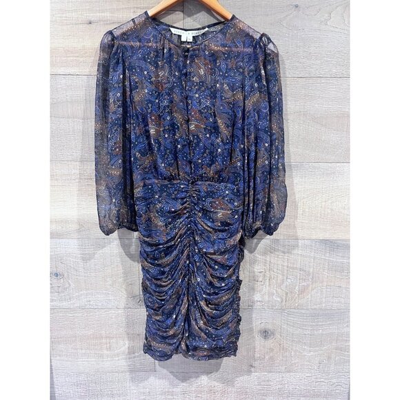 VERONICA BEARD Kerri Paisley Silk Mini Dress Size 2 - Picture 3 of 10